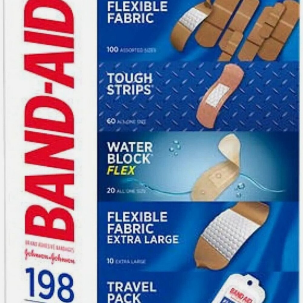 Band-aids Assortment 198 new in box with Travel pack